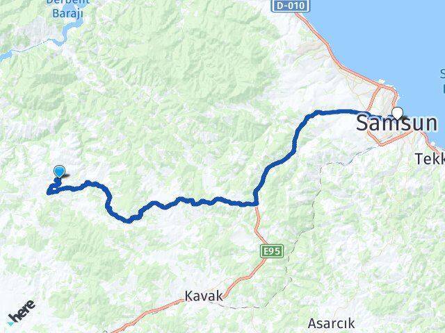 Belalan Samsun Arası Kaç Km - Yol Tarifi