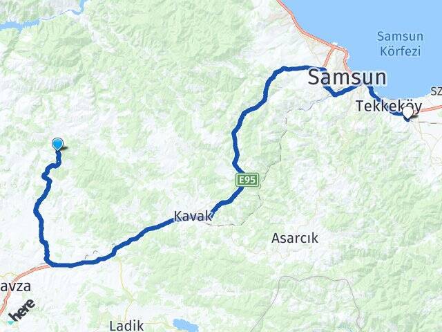 Çakıralan Tekkeköy Otobüs Terminali Arası Kaç Km - Yol Tarifi