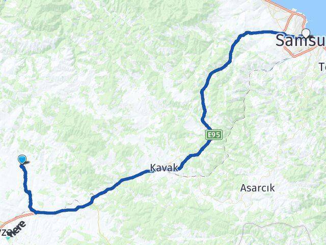 Celil Samsun Arası Kaç Km - Yol Tarifi