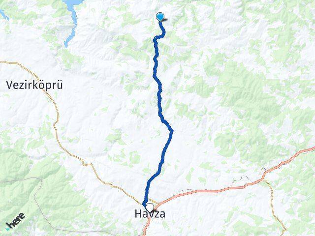 Çiftlikköy Havza Arası Kaç Km - Yol Tarifi