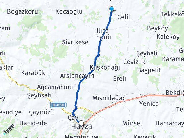 Demiryurt Havza Arası Kaç Km - Yol Tarifi