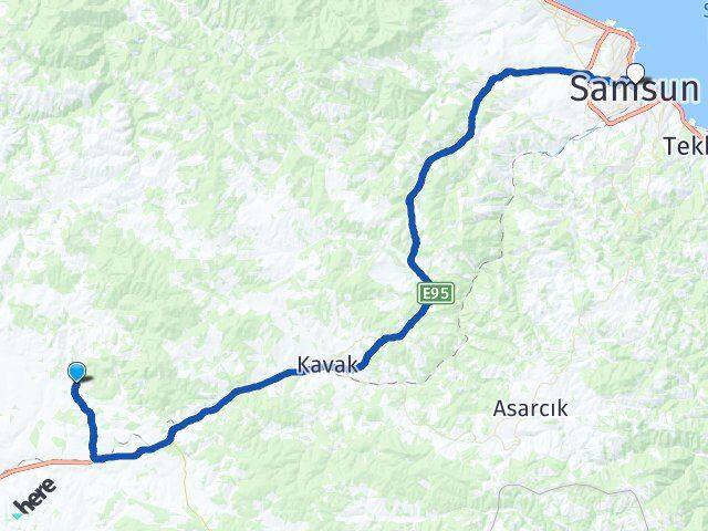 Kaleköy Samsun Arası Kaç Km - Yol Tarifi
