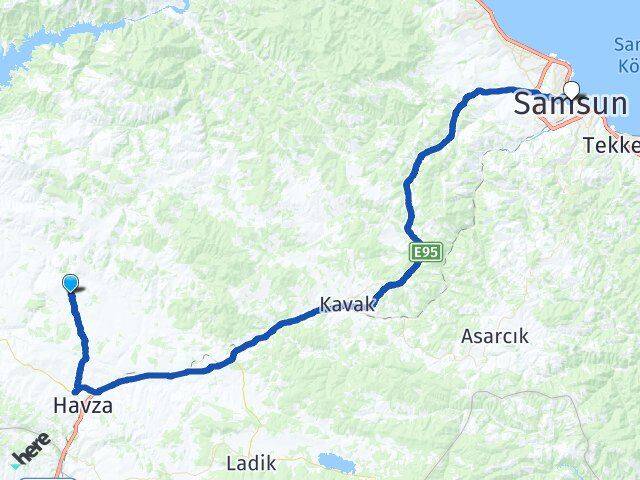 Kocaoğlu Samsun Arası Kaç Km - Yol Tarifi