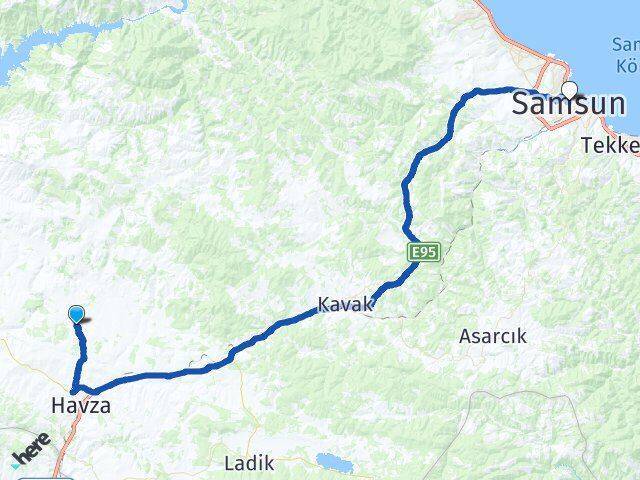 Sivrikese Samsun Arası Kaç Km - Yol Tarifi