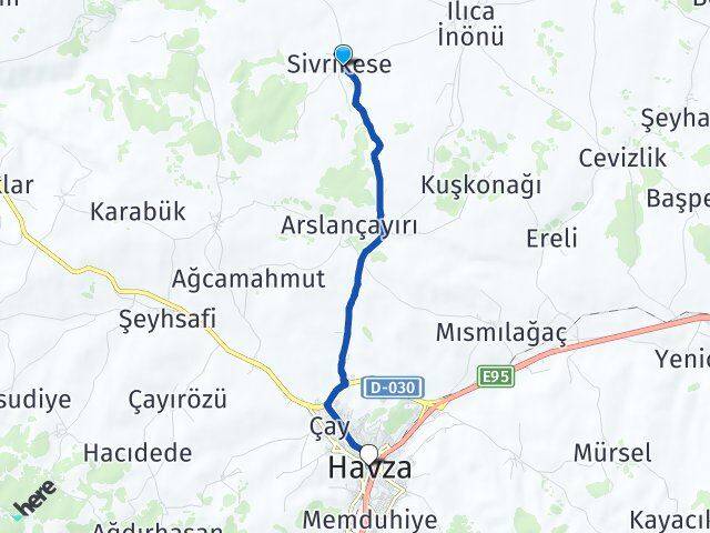 Sivrikese Havza Arası Kaç Km - Yol Tarifi