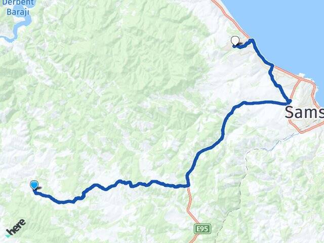 Yaylaçatı Ondokuz Mayıs Üniversitesi Arası Kaç Km - Yol Tarifi