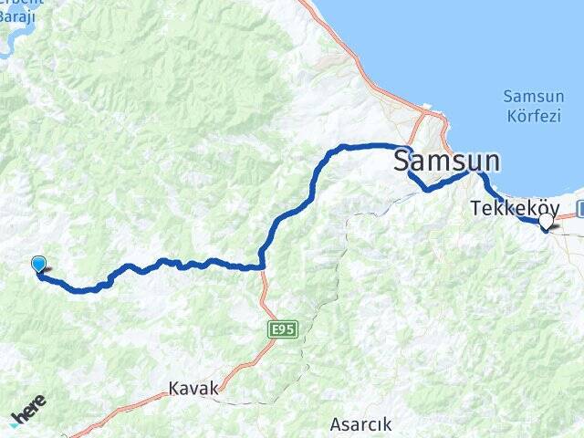 Yaylaçatı Tekkeköy Otobüs Terminali Arası Kaç Km - Yol Tarifi