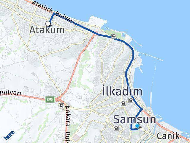 Adalet Atakum Arası Kaç Km - Yol Tarifi