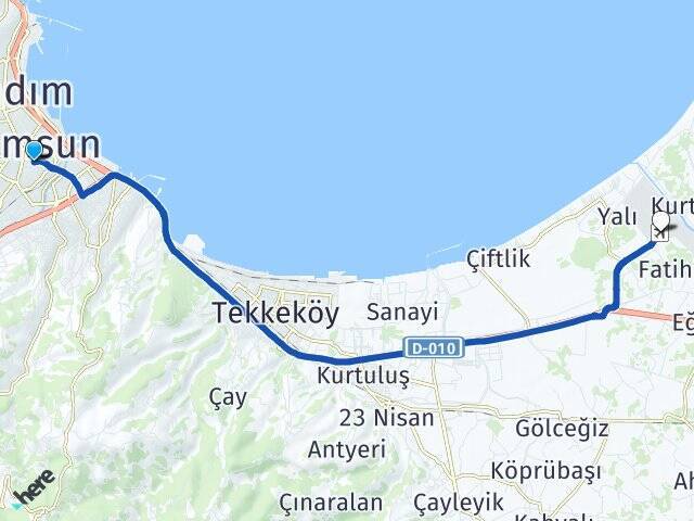 Adalet Çarşamba Havalimanı Arası Kaç Km - Yol Tarifi