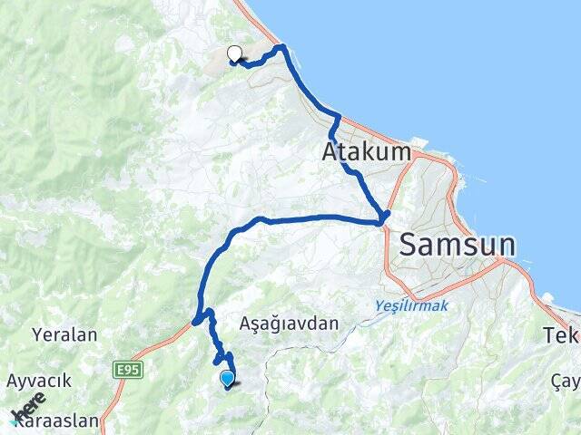 Avdan Ondokuz Mayıs Üniversitesi Arası Kaç Km - Yol Tarifi