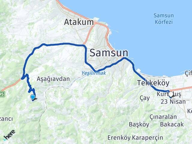 Avdan Tekkeköy Otobüs Terminali Arası Kaç Km - Yol Tarifi