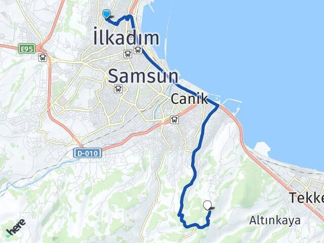 Kadifekale Samsun Üniversitesi Arası Kaç Km - Yol Tarifi