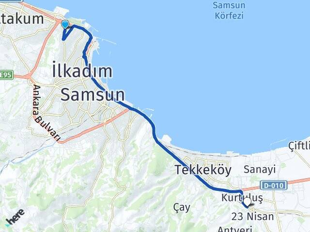 Kalkancı Tekkeköy Otobüs Terminali Arası Kaç Km - Yol Tarifi