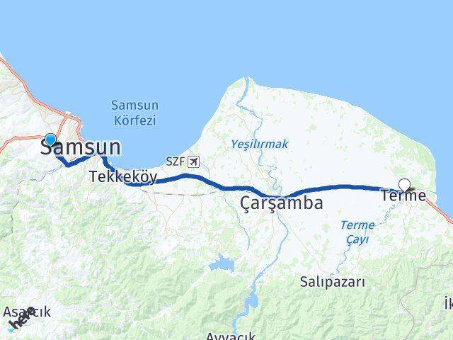 Kıran Terme Arası Kaç Km - Yol Tarifi