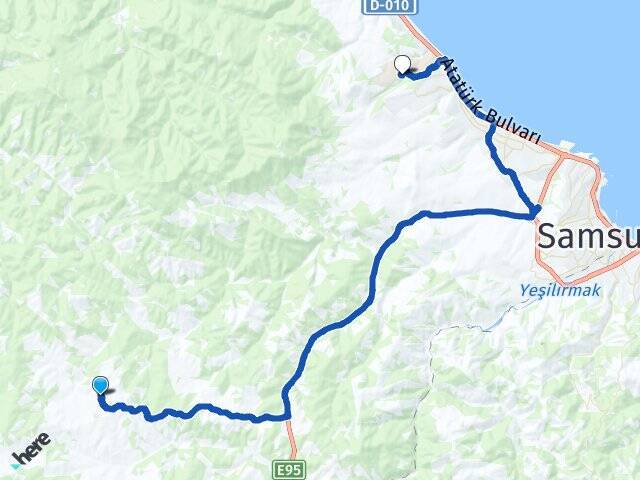 Azaklı Ondokuz Mayıs Üniversitesi Arası Kaç Km - Yol Tarifi