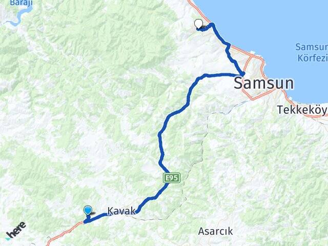 Büyükçukur Ondokuz Mayıs Üniversitesi Arası Kaç Km - Yol Tarifi