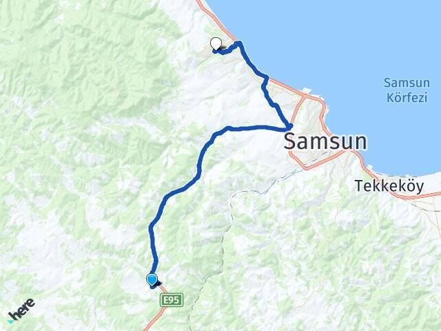 Çakallı Ondokuz Mayıs Üniversitesi Arası Kaç Km - Yol Tarifi