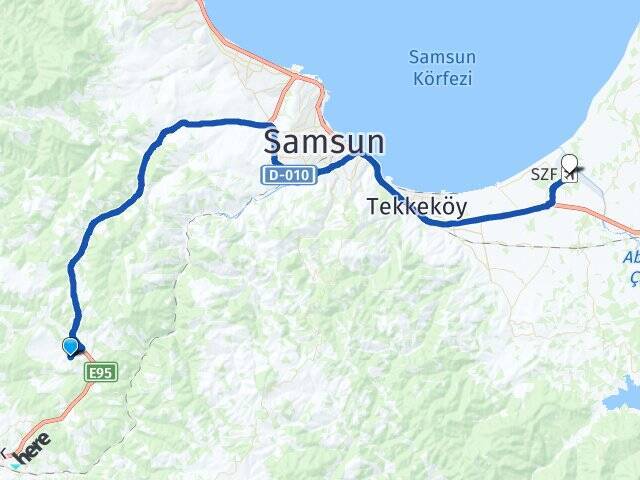 Çataltepe Çarşamba Havalimanı Arası Kaç Km - Yol Tarifi