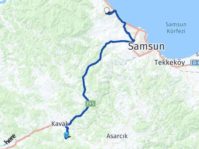 Emirli Ondokuz Mayıs Üniversitesi Arası Kaç Km - Yol Tarifi
