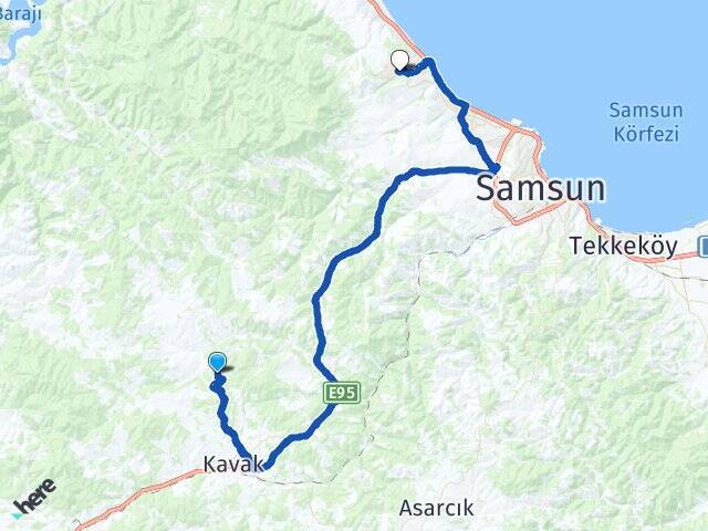Göçebe Ondokuz Mayıs Üniversitesi Arası Kaç Km - Yol Tarifi