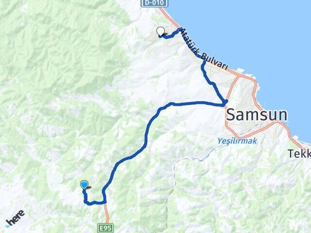 Karaaslan Ondokuz Mayıs Üniversitesi Arası Kaç Km - Yol Tarifi