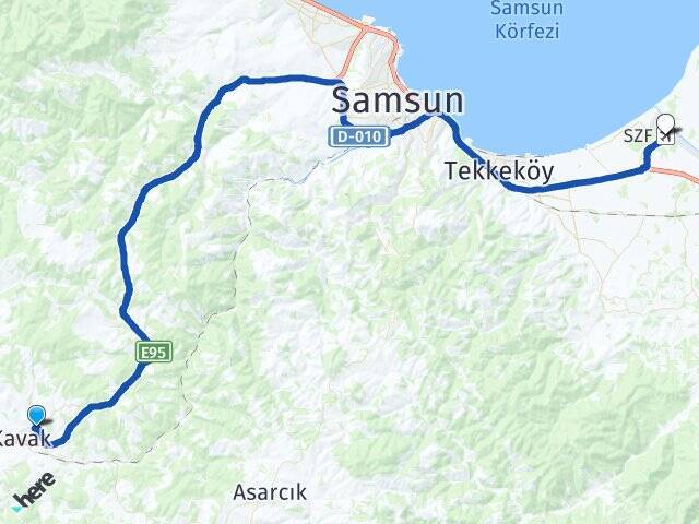 Soğuksu Çarşamba Havalimanı Arası Kaç Km - Yol Tarifi
