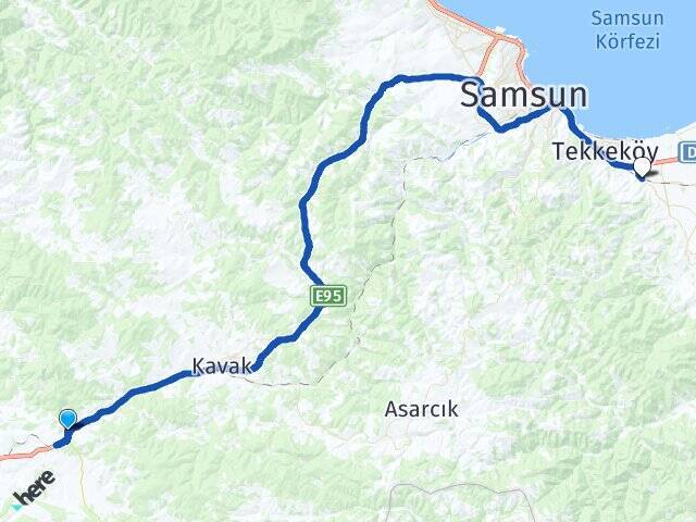 Toptepe Tekkeköy Otobüs Terminali Arası Kaç Km - Yol Tarifi