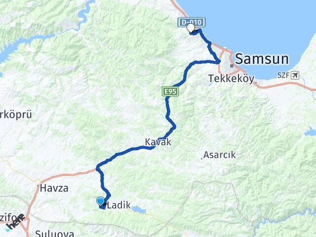 Hacıalipınar Ondokuz Mayıs Üniversitesi Arası Kaç Km - Yol Tarifi