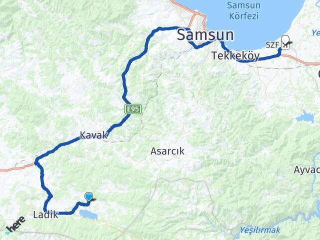 İsasofta Çarşamba Havalimanı Arası Kaç Km - Yol Tarifi