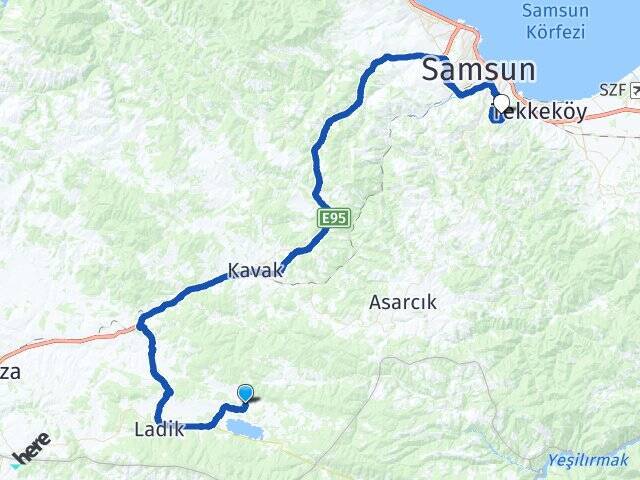 İsasofta Samsun Üniversitesi Arası Kaç Km - Yol Tarifi