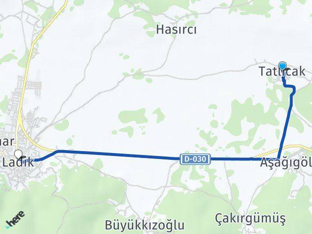 Tatlıcak Ladik Arası Kaç Km - Yol Tarifi