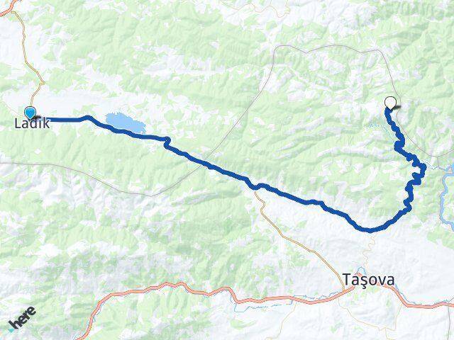 Samsun Ladik Yeşiltepe Taşova Amasya Arası Kaç Km - Yol Haritası
