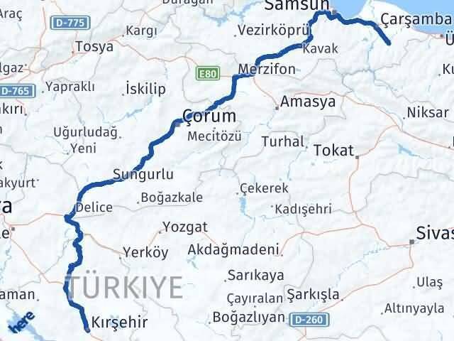 Salıpazarı Kırşehir Arası Kaç Km - Yol Tarifi