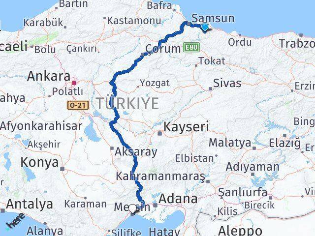 Salıpazarı Mersin Arası Kaç Km - Yol Tarifi