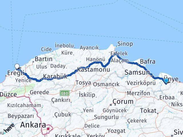 Samsun Salıpazarı Zonguldak Arası Kaç Km - Yol Haritası