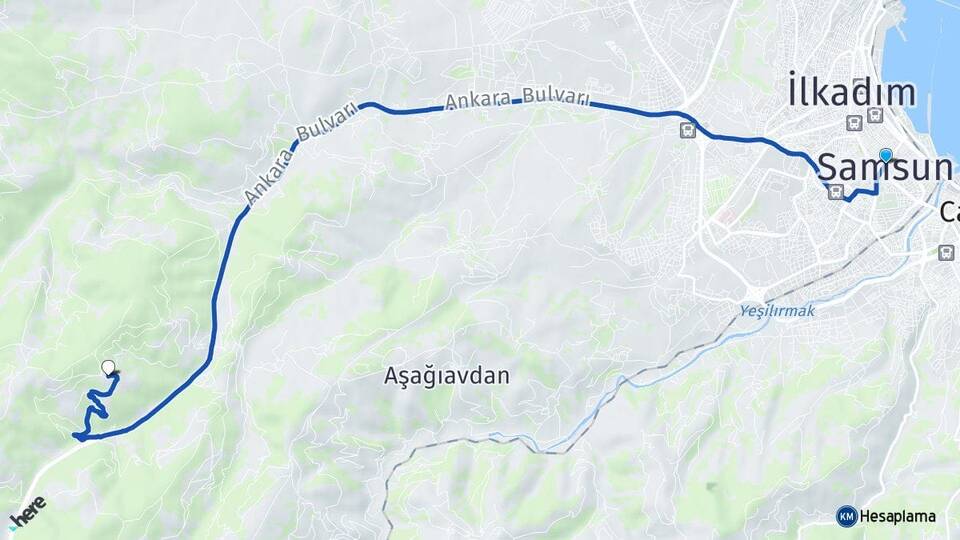 Samsun Sarıyusuf Atakum Arası Kaç Km - Yol Haritası