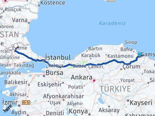 Samsun Süloğlu Arası Kaç Km - Yol Tarifi