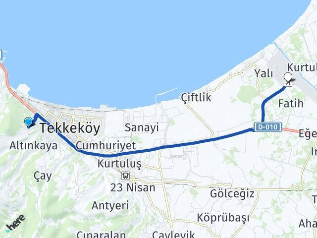 Asarağaç Çarşamba Havalimanı Arası Kaç Km - Yol Tarifi