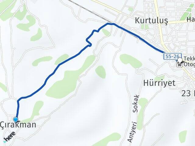 Çırakman Tekkeköy Otobüs Terminali Arası Kaç Km - Yol Tarifi