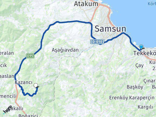 Kirazlık Canik Arası Kaç Km - Yol Tarifi