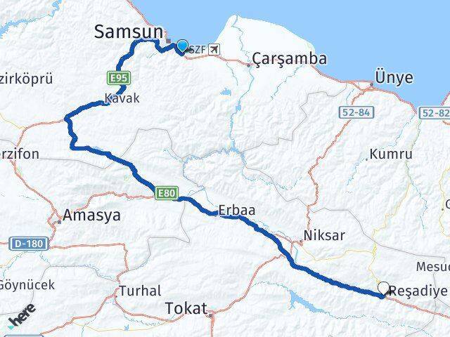 Kirazlık Reşadiye Arası Kaç Km - Yol Tarifi
