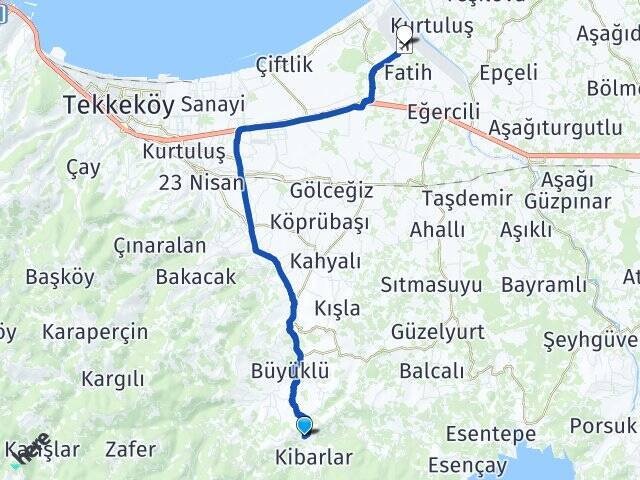 Sarıyurt Çarşamba Havalimanı Arası Kaç Km - Yol Tarifi