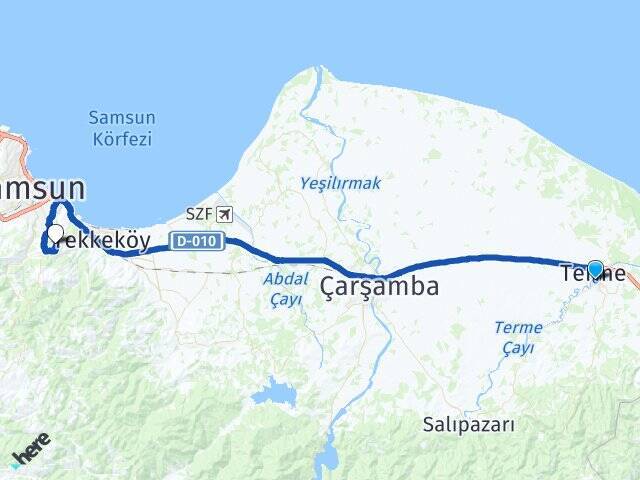 Yeni Samsun Üniversitesi Arası Kaç Km - Yol Tarifi