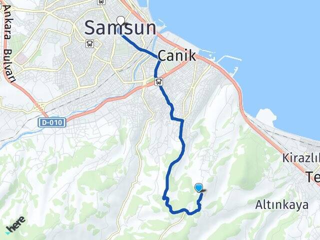 Samsun Üniversitesi Samsun Arası Kaç Km - Yol Tarifi