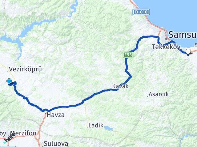 Çamlıca Tekkeköy Otobüs Terminali Arası Kaç Km - Yol Tarifi