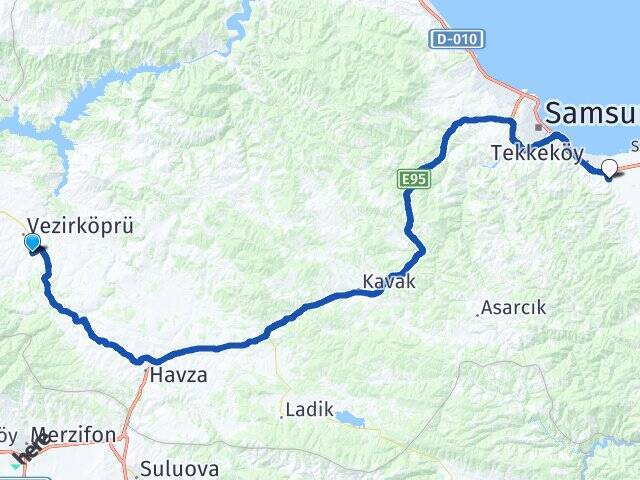 Doyran Tekkeköy Otobüs Terminali Arası Kaç Km - Yol Tarifi