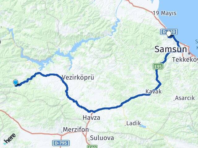 Esentepe Ondokuz Mayıs Üniversitesi Arası Kaç Km - Yol Tarifi