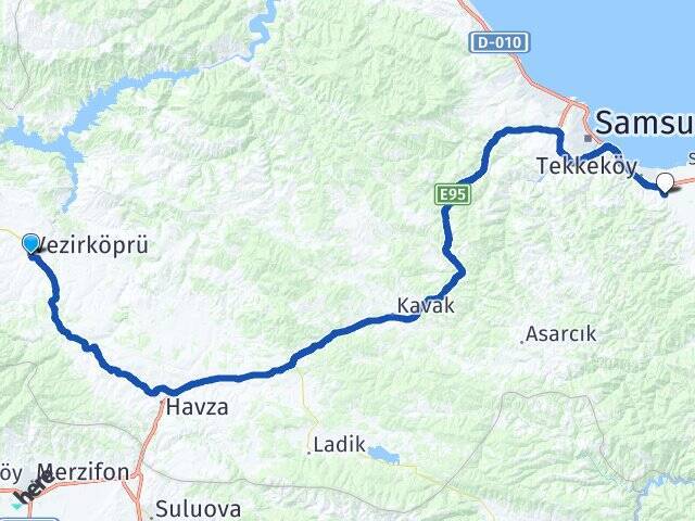 Fazıl Ahmet Paşa Tekkeköy Otobüs Terminali Arası Kaç Km - Yol Tarifi