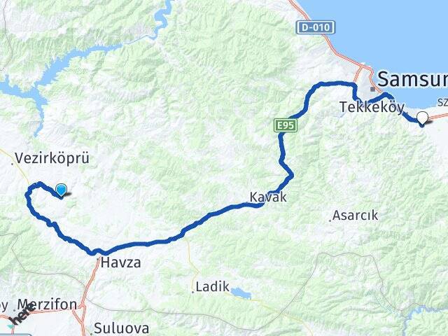 Güder Tekkeköy Otobüs Terminali Arası Kaç Km - Yol Tarifi