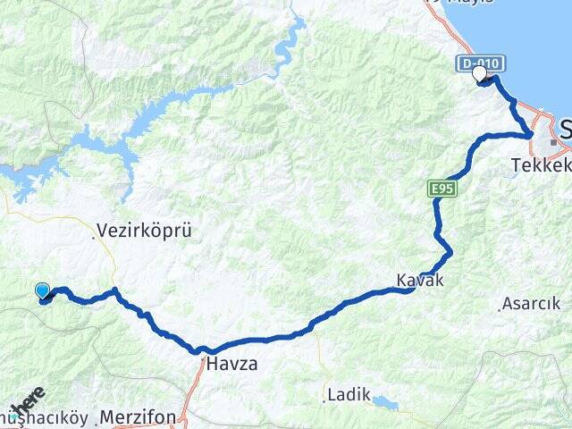 Kızılcakoru Ondokuz Mayıs Üniversitesi Arası Kaç Km - Yol Tarifi